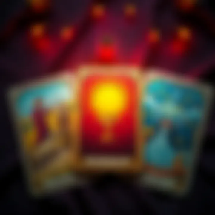 A layout of Tarot cards including The Sun, Ace of Cups, and The World, symbolizing new love and positivity