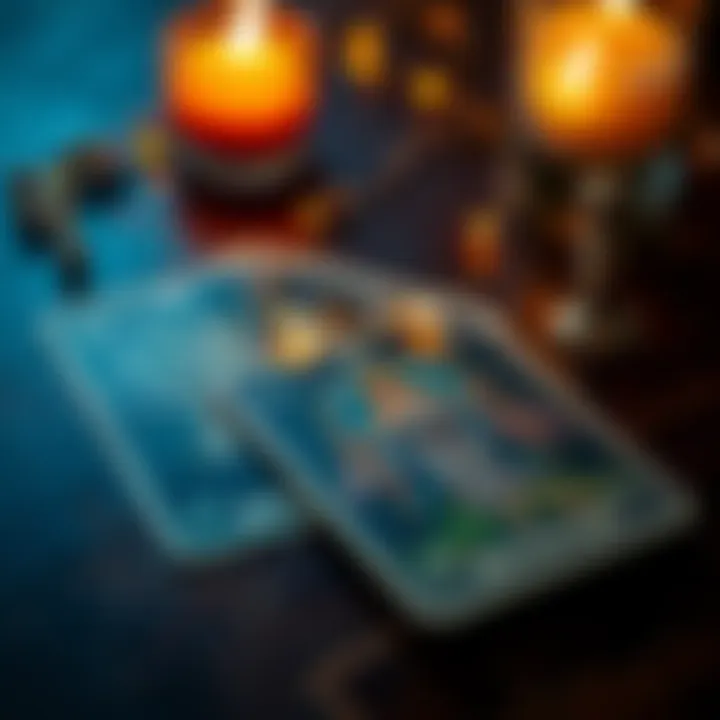 Two tarot cards laid out on a table, symbolizing positive energies in relationships in North Carolina.