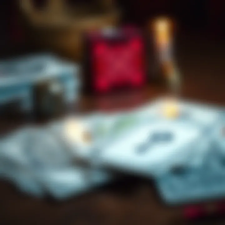 A set of tarot cards spread on a table with a question mark in the background, symbolizing yes/no readings