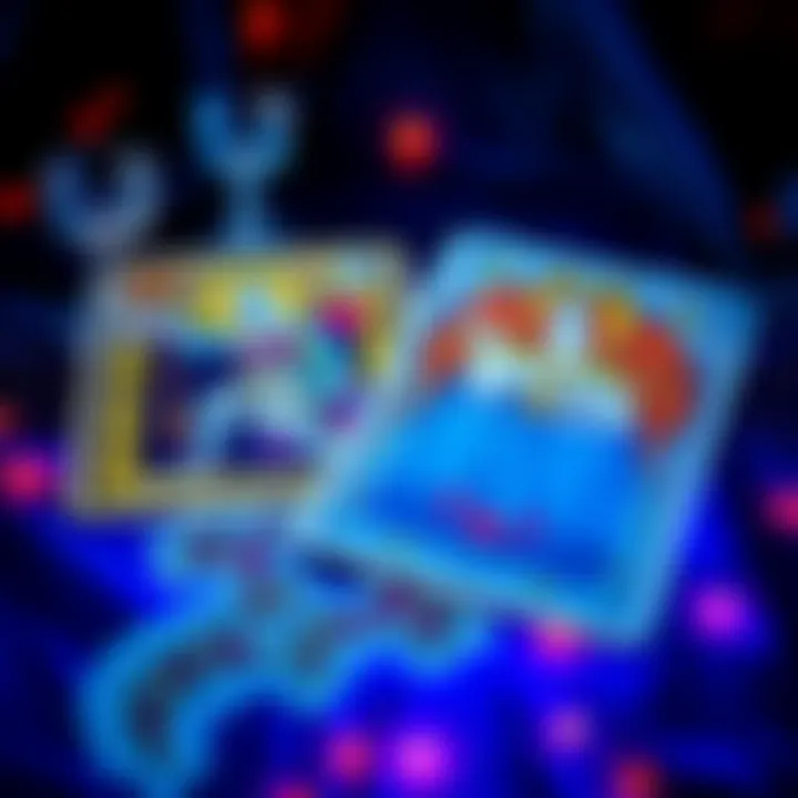 A tarot card spread featuring the Knight of Wands and Queen of Cups, symbolizing love and personal insights.