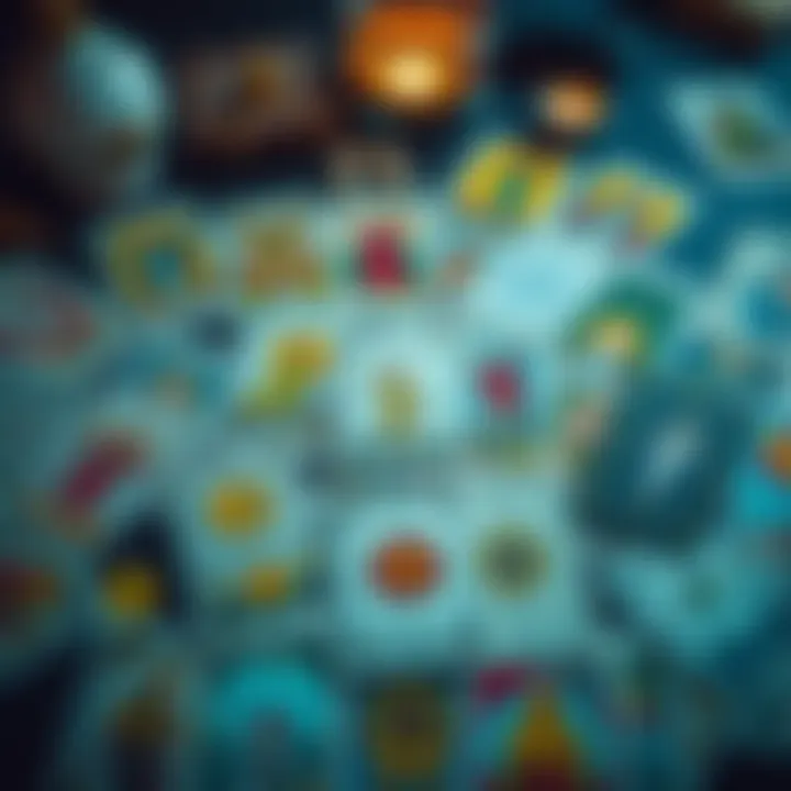 A vibrant spread of tarot cards laid out on a table, showing different symbols and figures, suggesting daily reading practices.