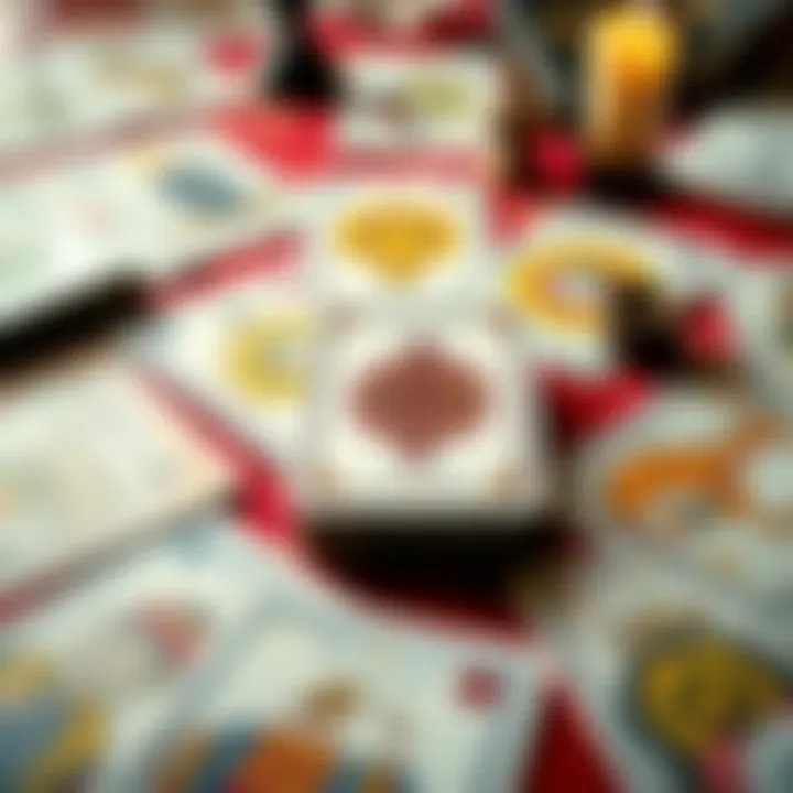 A close-up of tarot cards laid out on a table, inviting participants for a free reading