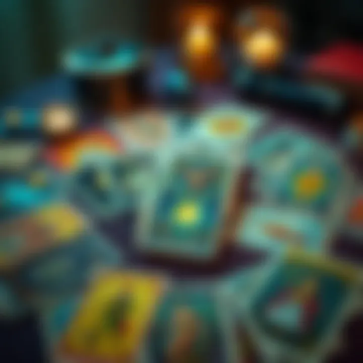 A colorful spread of tarot cards on a table, inviting discussion about tarot reading experiences