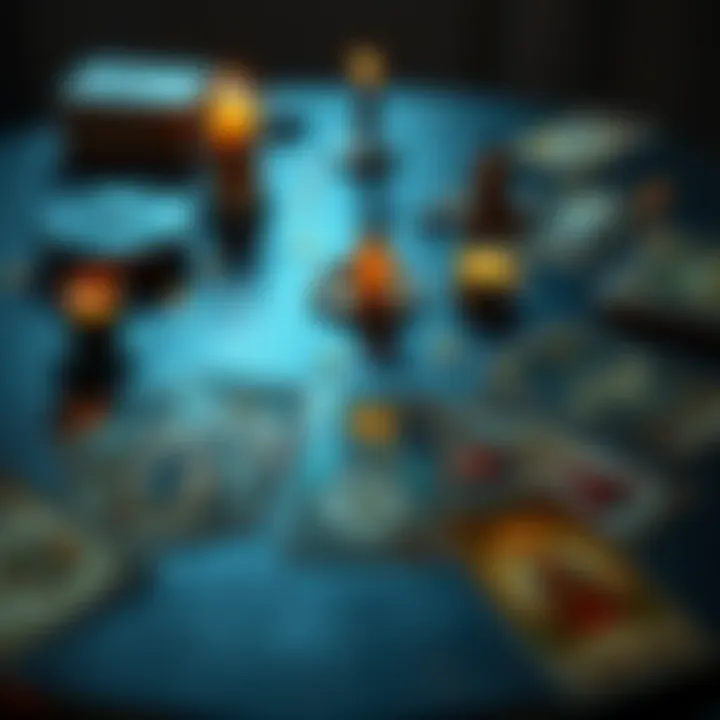 A spread of tarot cards laid out on a table, inviting people to ask questions for free readings.