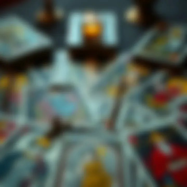 A spread of Rider-Waite tarot cards on a table with a focus on the Wands suit, symbolizing sexual thoughts and fantasies.