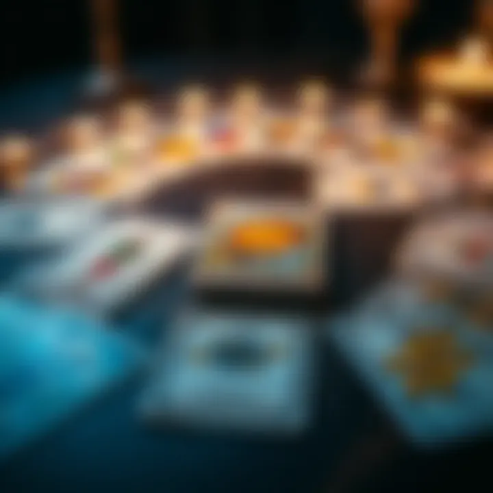 A close-up view of tarot cards laid out on a table, illustrating a one-card pull alongside a spread for guidance on yes or no questions.