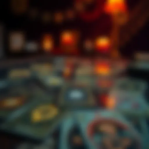 A table with tarot cards arranged in a spread, reflecting introspection and a pause from readings.