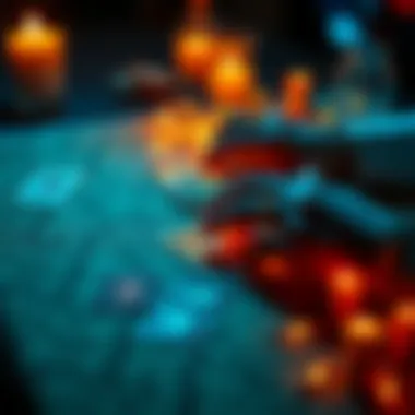 A person lays tarot cards on a table while looking at symbols of triple numbers, reflecting on their emotions after a breakup.