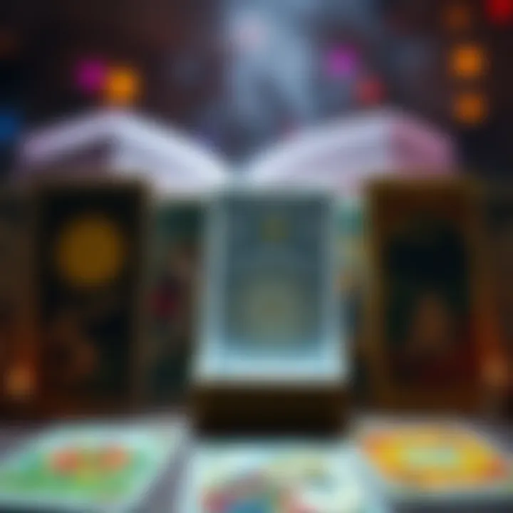 A collection of unique tarot deck backs showcasing various artistic styles and designs, reflecting the diverse preferences of tarot enthusiasts.