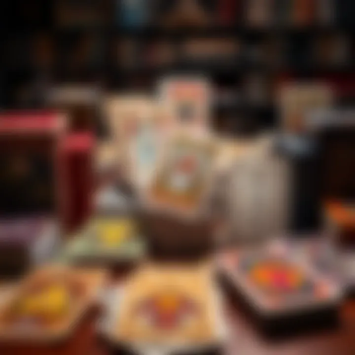 Tarot Deck Recommendations A collection of varied tarot decks displayed on a table, focusing on sturdy and big-hand-friendly options for readings.