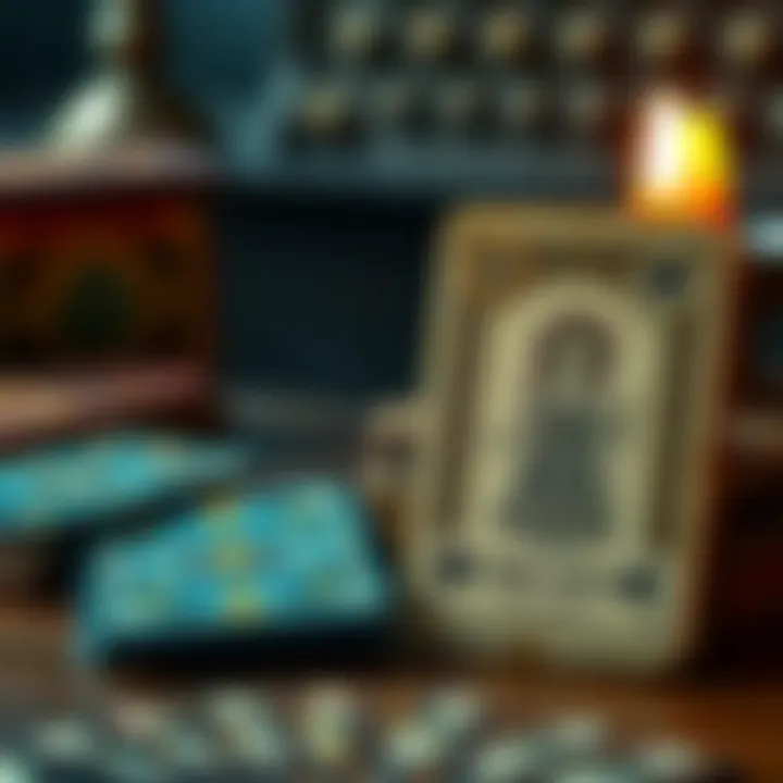 A new tarot deck sits next to an old, slightly worn deck, suggesting a conversation or feelings of jealousy between them.