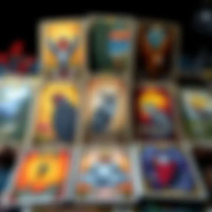 A collection of tarot cards showcasing animals and nature themes, highlighting unique designs without human figures.