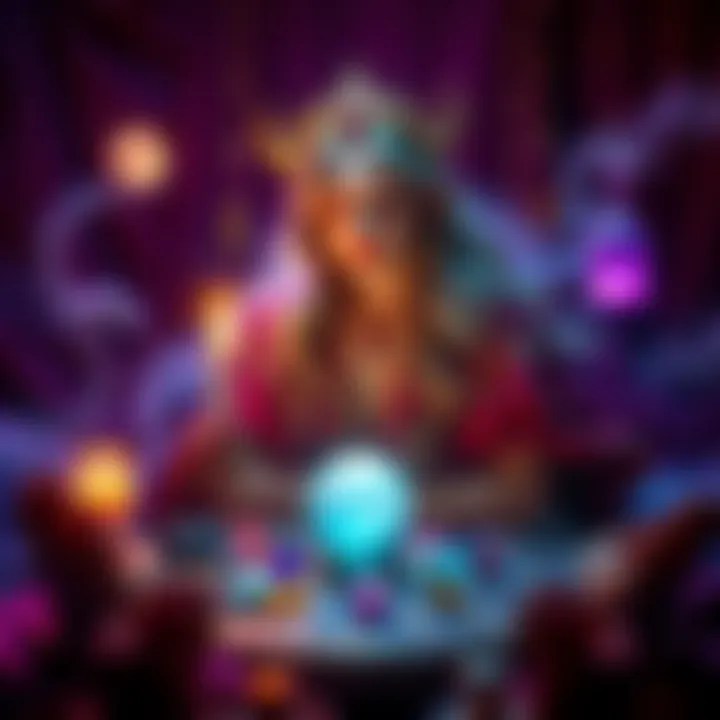 Tarot Reader Lunar Offering Love Readings A Tarot reader named Lunar surrounded by cards and crystals, inviting people to submit their initials and love questions for free readings