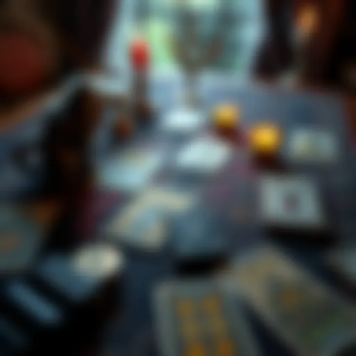 A tarot reader's table with cards laid out, reflecting themes of Norse mythology