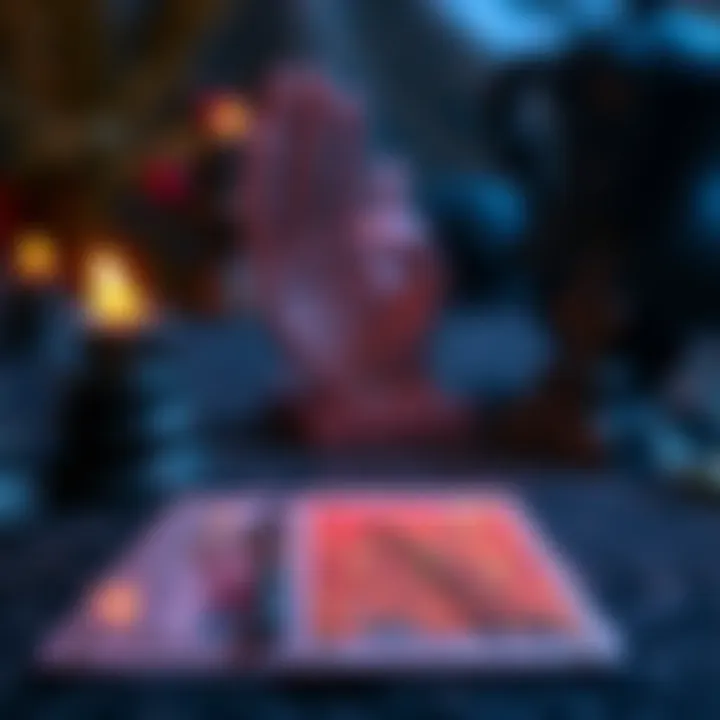 A tarot card spread out with a mystical background, inviting people for a free reading.
