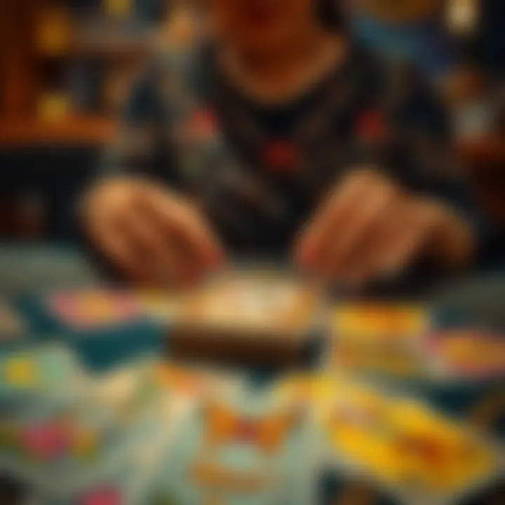 Fernanda performing a tarot reading with colorful cards on a table