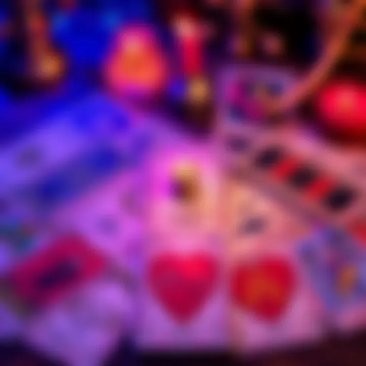 Tarot Reading Invitation A colorful tarot card spread inviting people to share their initials for guidance