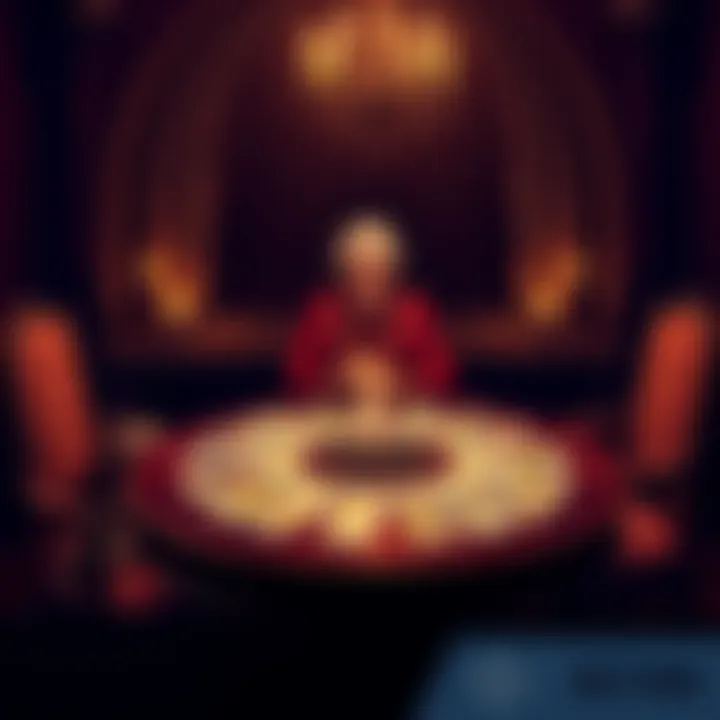 A person sitting at a table with tarot cards spread out, engaged in a reading