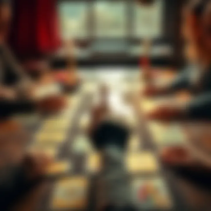 A table with three unique tarot card decks and a lit candle, inviting participants for a reading session.