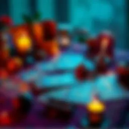 Tarot card reading setup A table with tarot cards spread out and a candle, inviting people for free tarot readings.