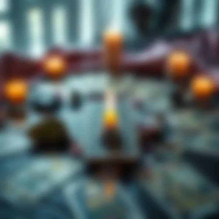 Free Tarot Readings Event A mystical tarot card spread with glowing candles and crystals