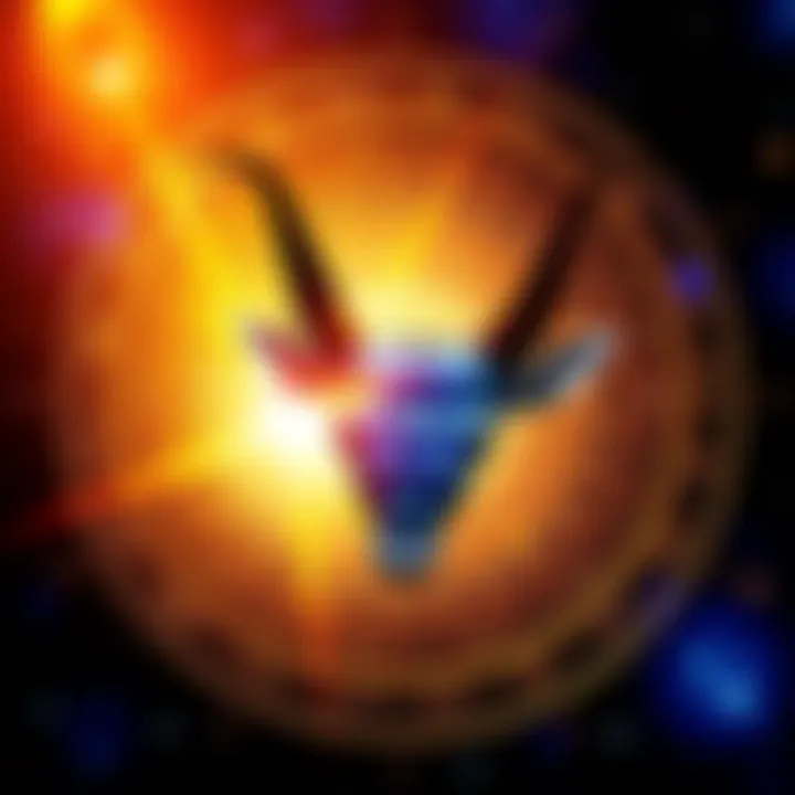 An astrological chart highlighting Taurus ascendant with Jupiter's symbol, representing the impact of Jupiter Mahadasha.