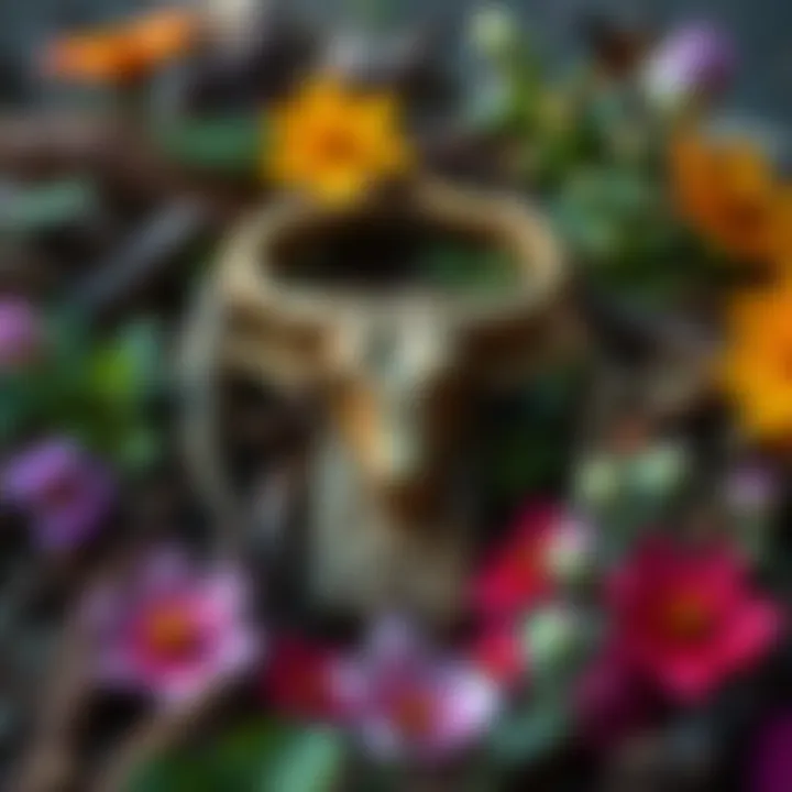 A depiction of the Taurus zodiac symbol surrounded by natural elements like flowers and greenery, illustrating strong Taurus vibes in astrology.