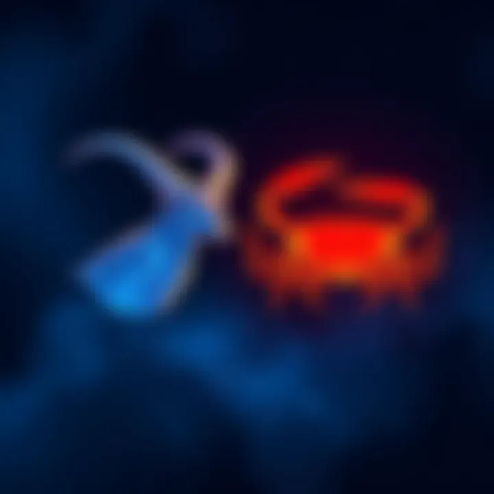 The symbols of Taurus and Cancer shown together with a starry background, representing harmony in astrology.