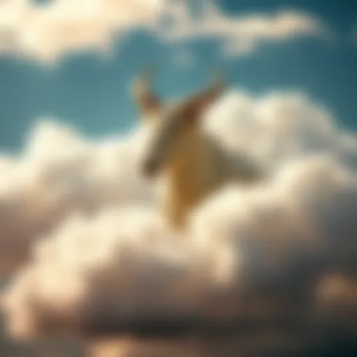 Taurus symbol surrounded by clouds representing strange dreams