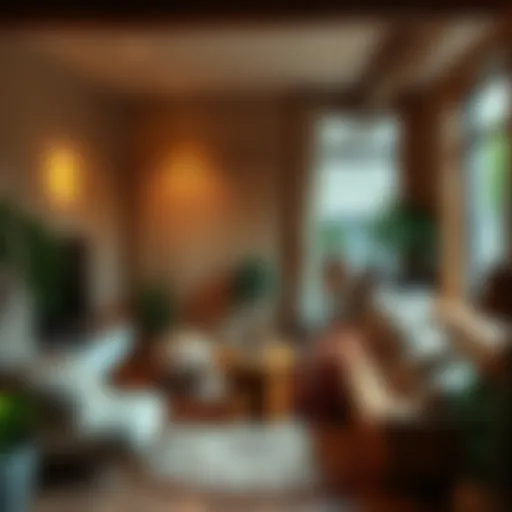 A cozy room featuring natural materials and earthy colors, with plants and comfortable furniture, reflecting Taurus traits.