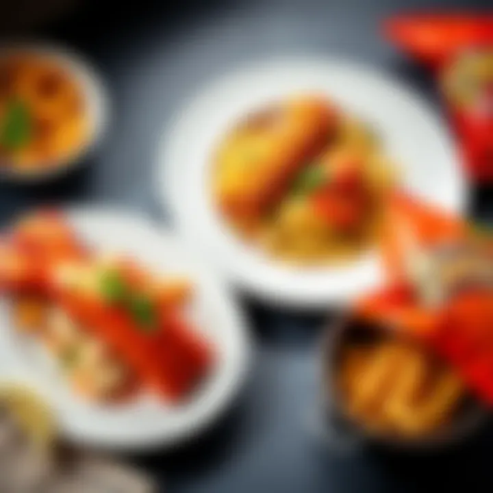 A plate with lobster pasta next to a bowl of taquitos and a bag of dill pickle Cheetos, showing the variety of food choices Tauruses enjoy.