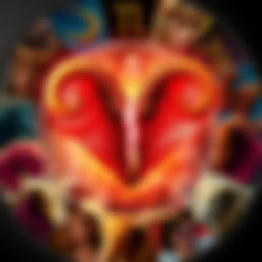 A collage showing zodiac signs with a broken heart symbol, highlighting the Taurus sign.