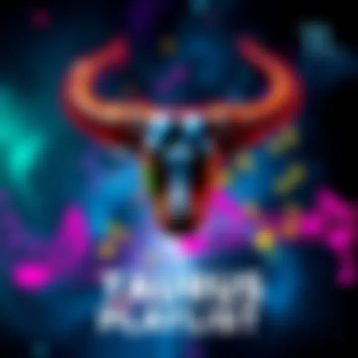 A music-themed graphic featuring Taurus zodiac symbol, colorful musical notes, and an artistic background, representing Taurus traits and vibes.