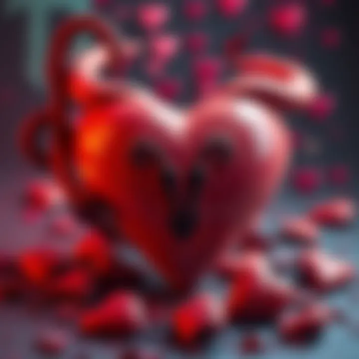 Astrological symbol of Taurus surrounded by broken hearts, representing toxic relationships.