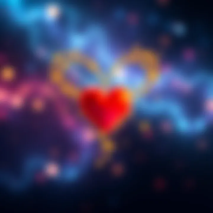 Taurus zodiac sign with a heart A Taurus symbol made of twinkling stars with a heart in the center, representing honesty in relationships