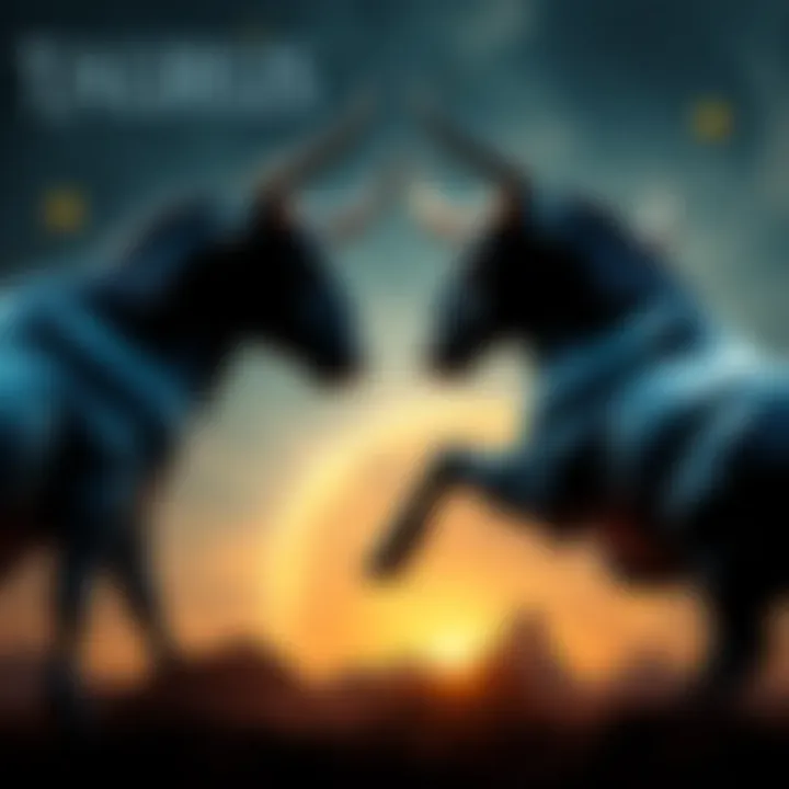 Two bulls representing Taurus zodiac sign facing each other, symbolizing relationship dynamics, surrounded by stars