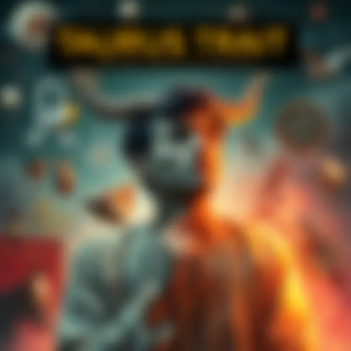 A person contemplating various traits associated with Taurus, surrounded by symbols like nature and art, showcasing their characteristics beyond food love.