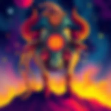 Taurus zodiac sign illustration Illustration showing the Taurus zodiac sign with vibrant colors and symbols representing their unique qualities