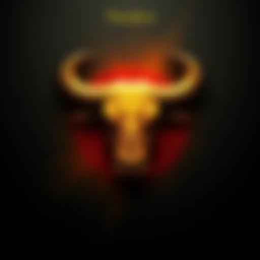 A simple representation of the Taurus zodiac sign symbol with earthy colors, reflecting the grounded traits of Taurus individuals.