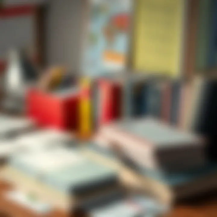 A collection of textbooks, flashcards, and digital resources on a desk, representing learning tools for TCM students.