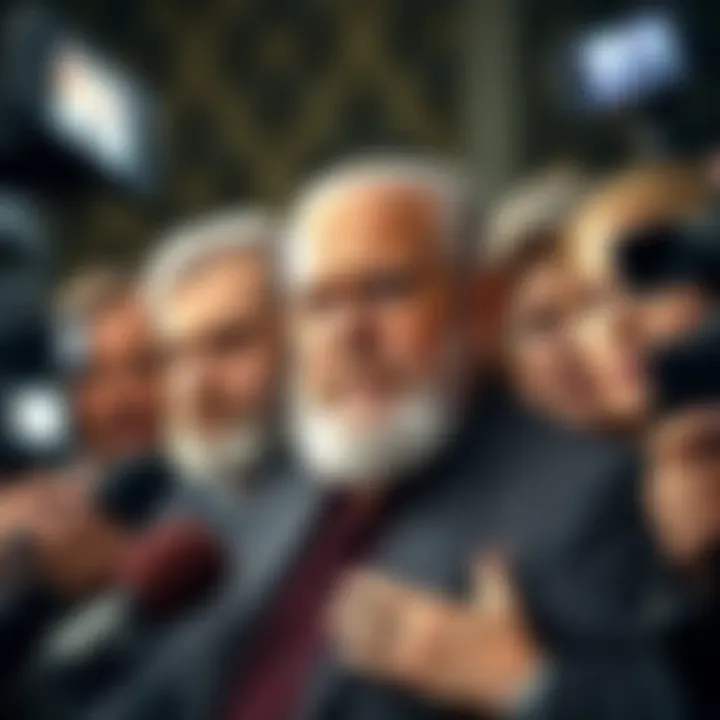 T.D. Jakes alongside the Norwegian royal family with serious expressions, surrounded by flashing cameras and reporters, indicating a tense situation
