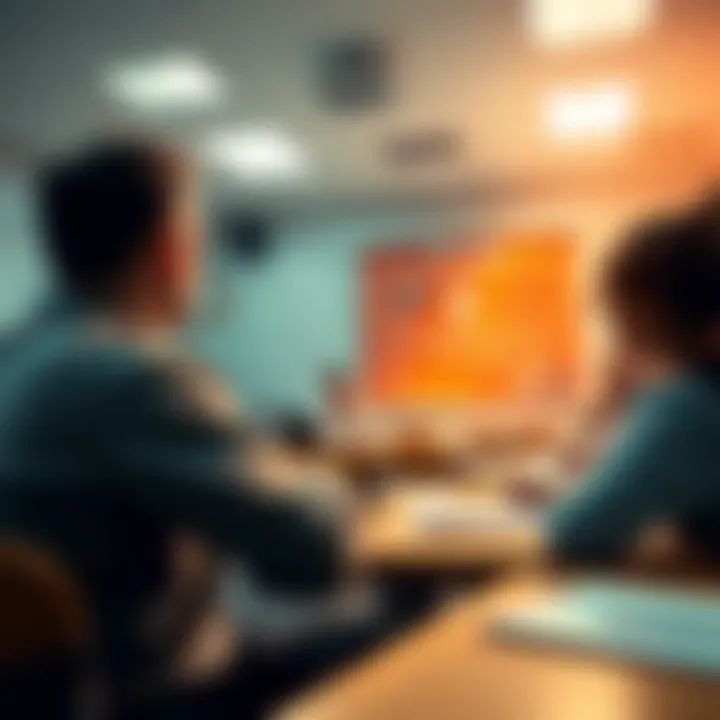 A classroom scene showing a teacher explaining the concept of psychological operations to engaged students.