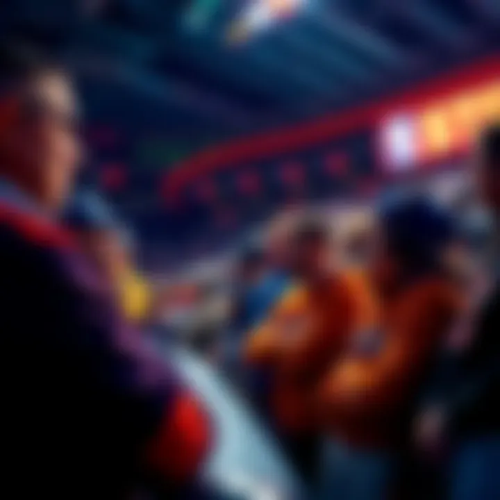 A group of fans looking at team updates and discussing rumors about player movements before the new season starts.