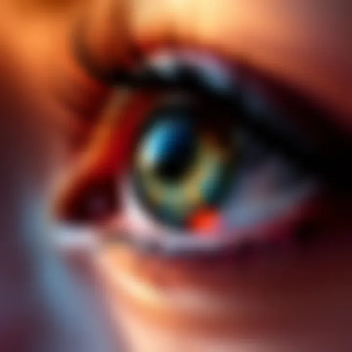 A close-up of a teardrop falling from an eye, symbolizing empathy and emotional connection.