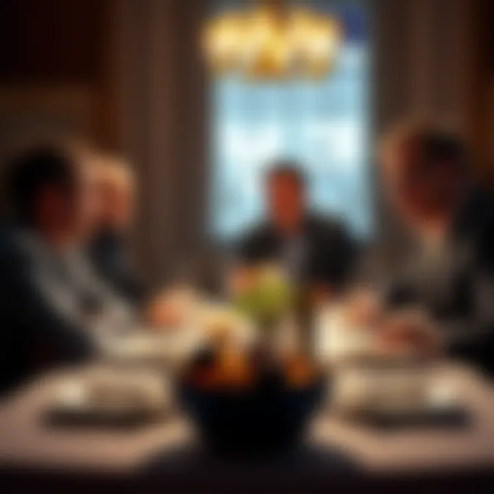 Mark Zuckerberg, Elon Musk, Peter Thiel, and Jeffrey Epstein at a dinner table discussing technology and influence