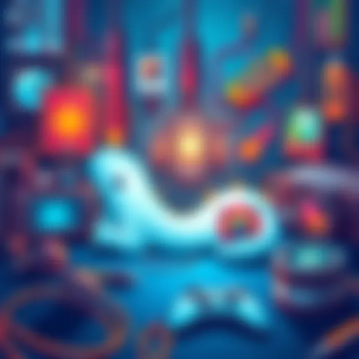 An illustration showing various tech devices and products with a prehistoric theme, symbolizing the impact of Epstein's words on the tech industry.