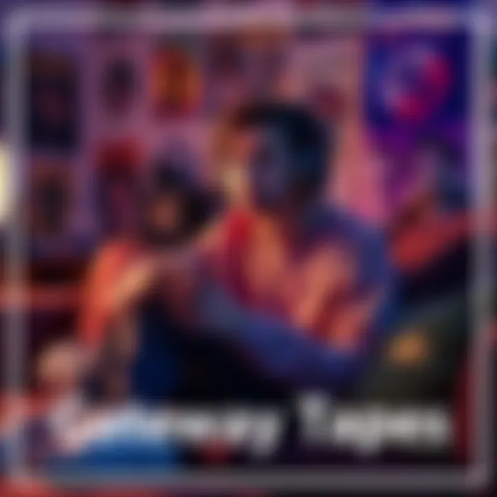 A teenager sitting on a couch with headphones, focused on listening to gateway tapes, surrounded by a cozy room with posters.