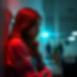 An 18-year-old girl sitting alone, looking contemplative and somewhat sad, reflecting on her dating choices with a soft expression.