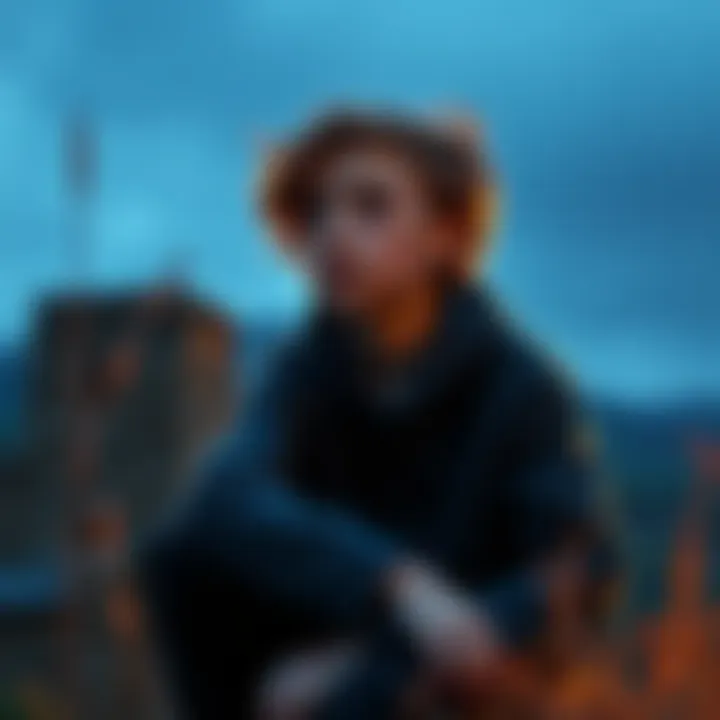 A young teen sits alone, looking thoughtful, surrounded by nature, reflecting on life and death concepts.