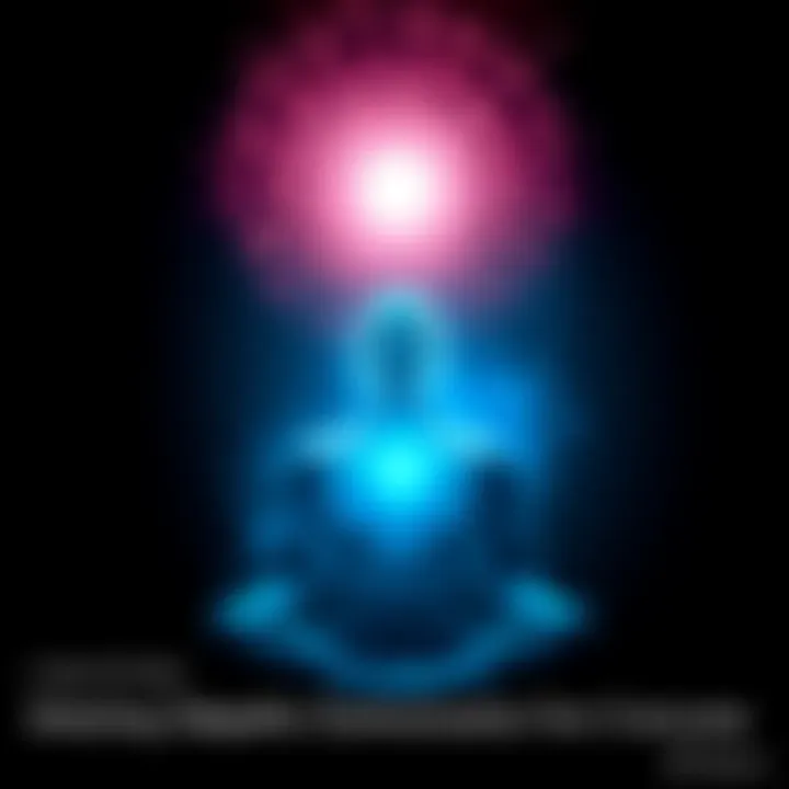 A person meditating with light radiating from their head, symbolizing telepathic communication